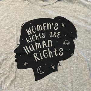 Women’s Rights Are Human Rights Grey T-Shirt Top Size 2XL (TD)